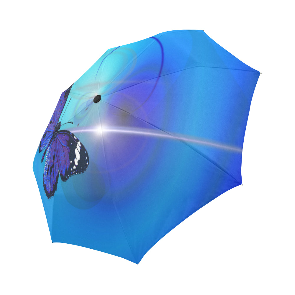 Automatic Foldable Electric Blue Butterfly Umbrella
