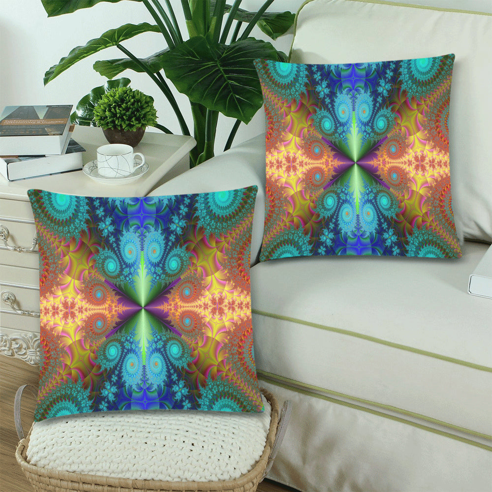 Throw Pillow Cover Fractal 18" x 18" (Twin Sides) (Set of 2)