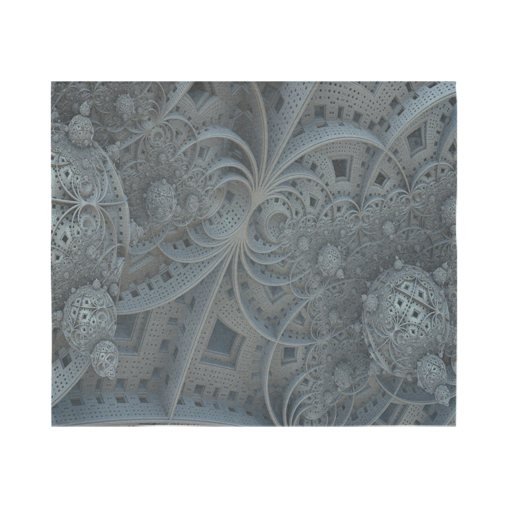 Wall Tapestry Grey Fractal 60"x 51"