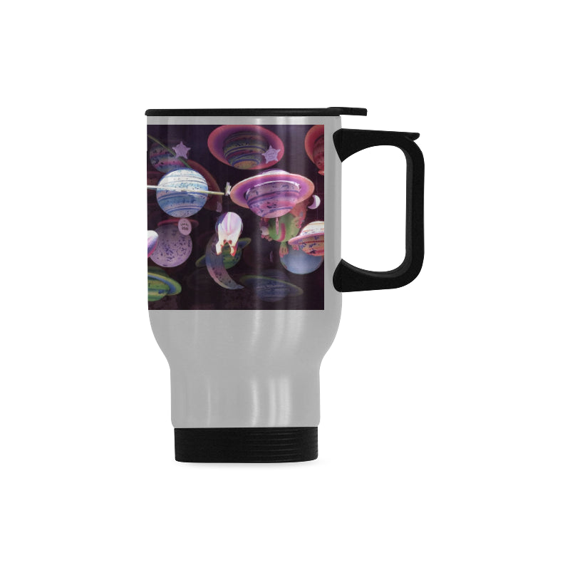 Travel Mug Alien Planet (Silver ,14OZ) ( Made In USA)