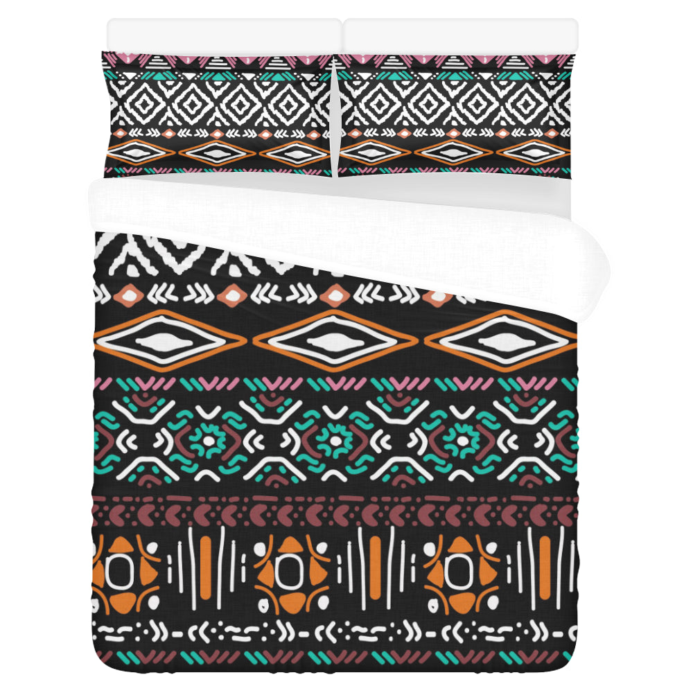 3-Piece Bedding Adrianna Set (1 Duvet Cover 86"x70"; 2 Pillowcases 20"x30")(One Side)