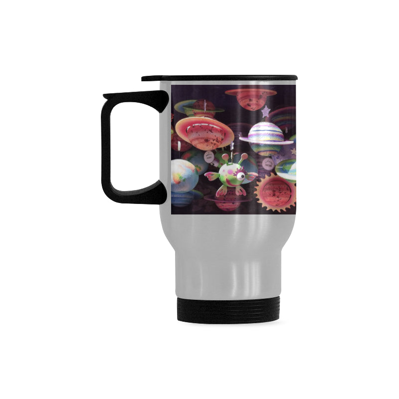 Travel Mug Alien Planet (Silver ,14OZ) ( Made In USA)