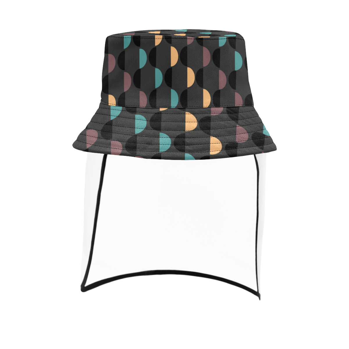 Women's Bucket Polka Dot Hat with Removable Protective Face Shield