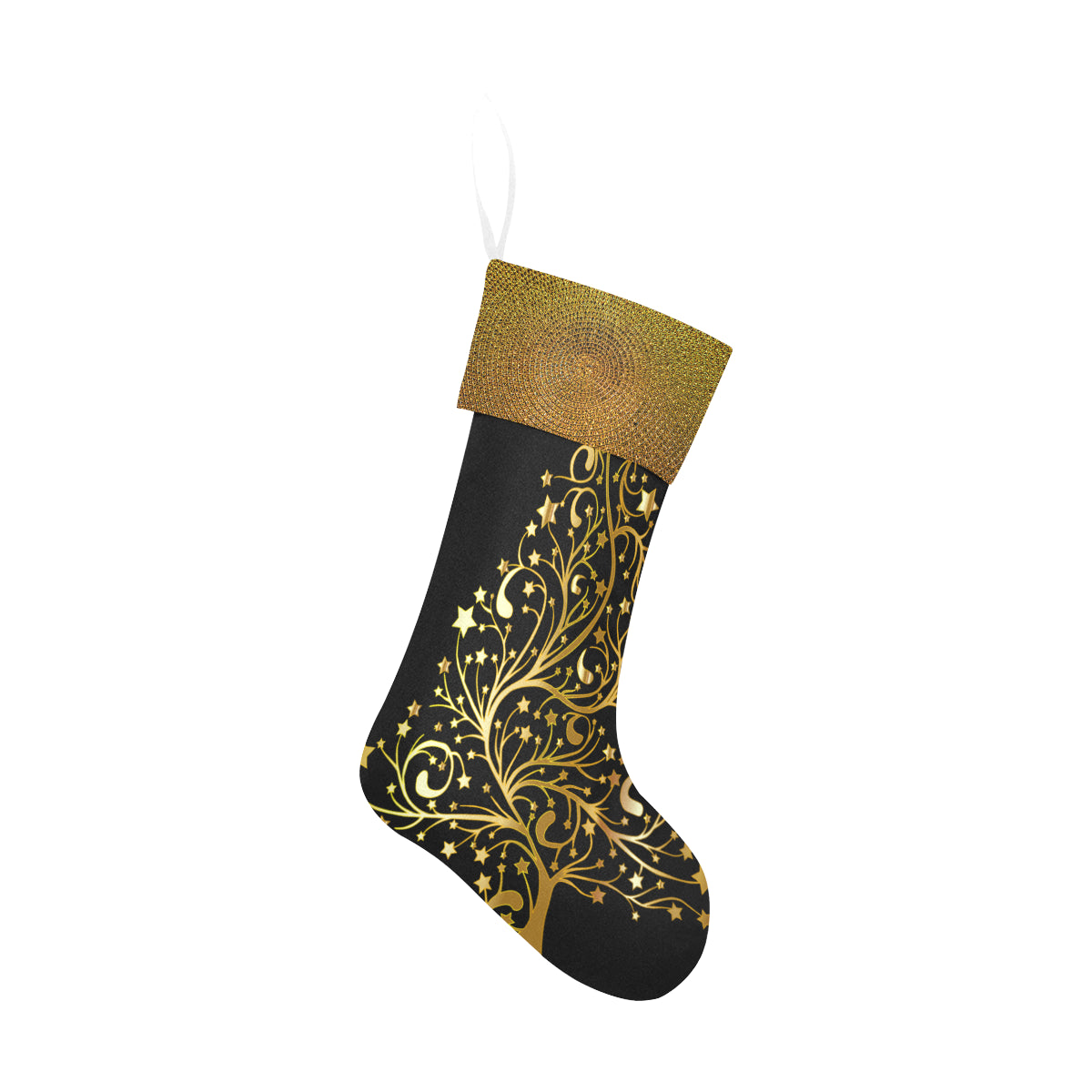 Christmas Stocking Elegant Gold Tree