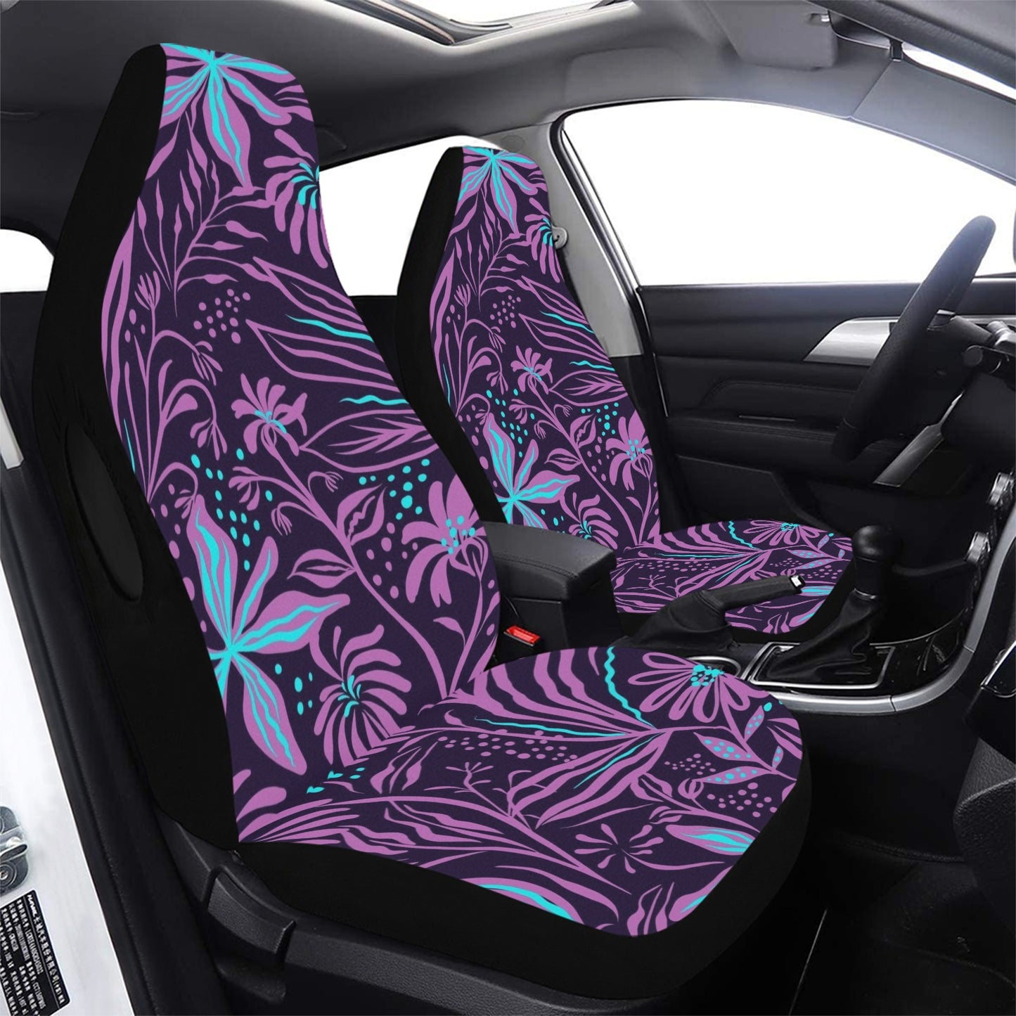 Car Seat Cover Electric Floral Splash Airbag Compatible (Set of 2)