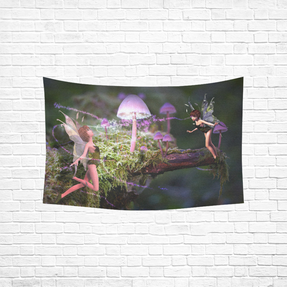 Wall Tapestry Magic Mushroom Fairies (60" x 40")