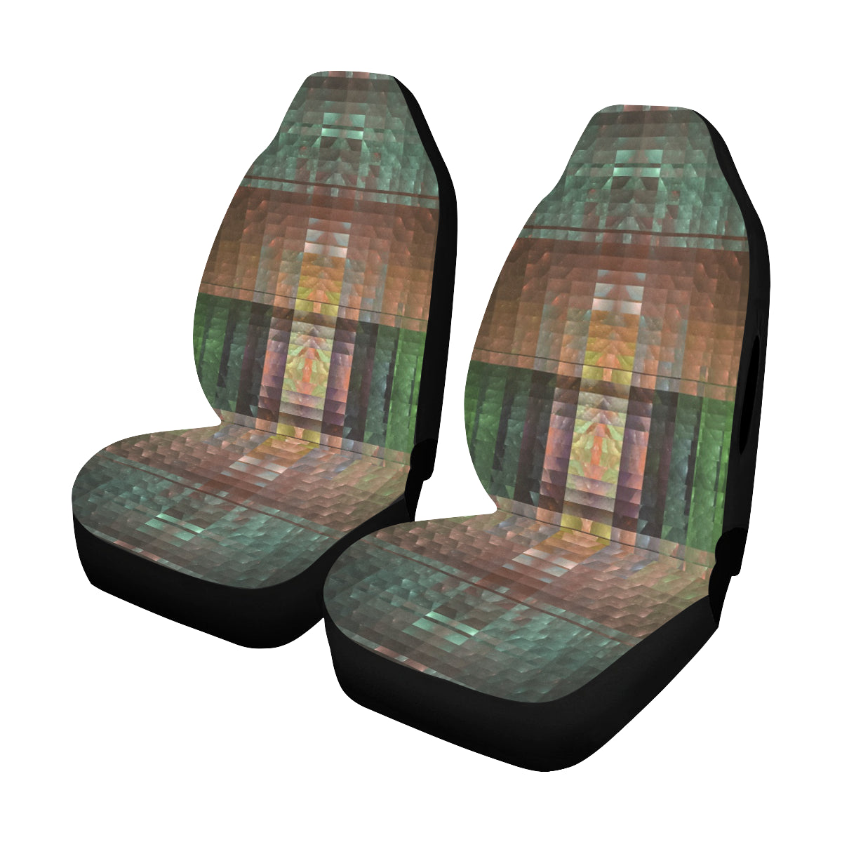 Car Seat Cover Mauve Fractal Airbag Compatible (Set of 2)