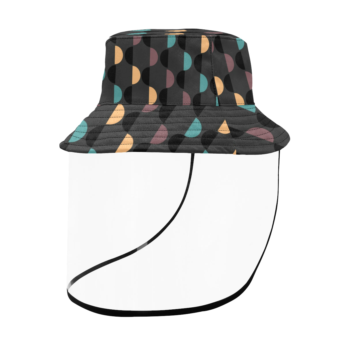 Women's Bucket Polka Dot Hat with Removable Protective Face Shield