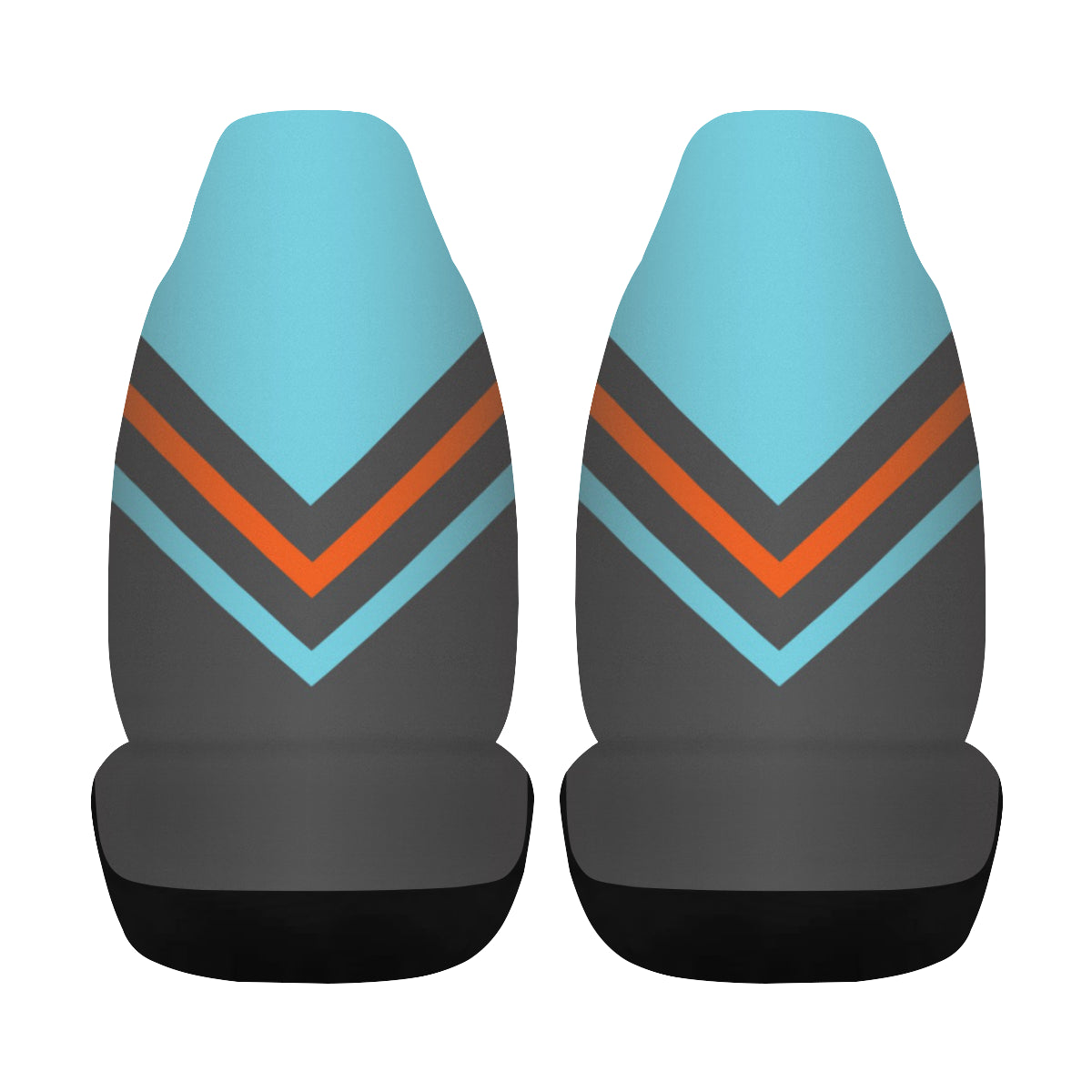 Car Seat Cover Angular Blue Airbag Compatible (Set of 2)