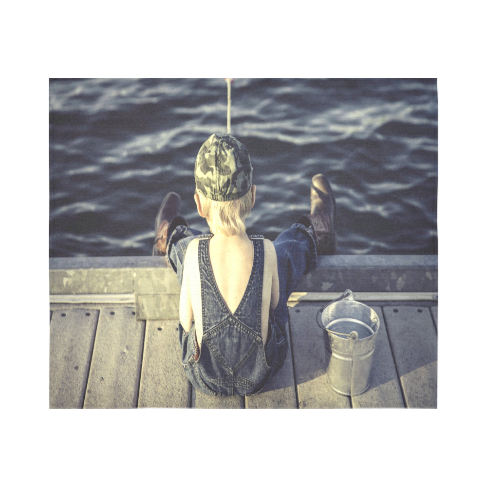 Wall Tapestry Boy Fishing 60"x 51"