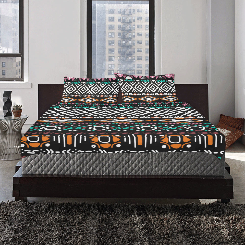 3-Piece Bedding Adrianna Set (1 Duvet Cover 86"x70"; 2 Pillowcases 20"x30")(One Side)