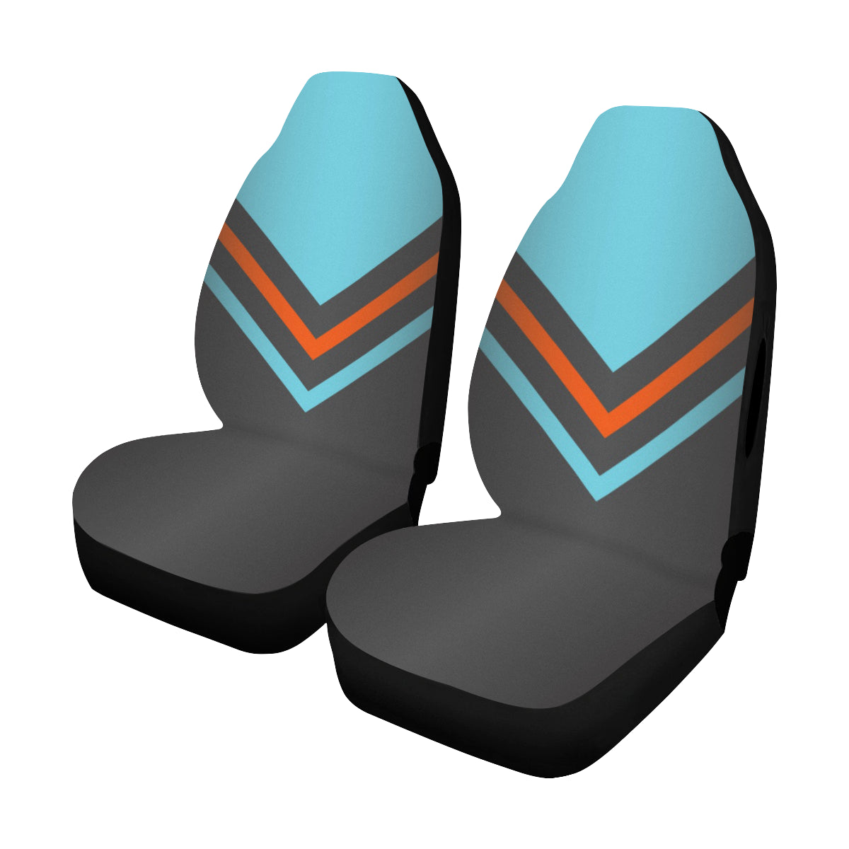 Car Seat Cover Angular Blue Airbag Compatible (Set of 2)