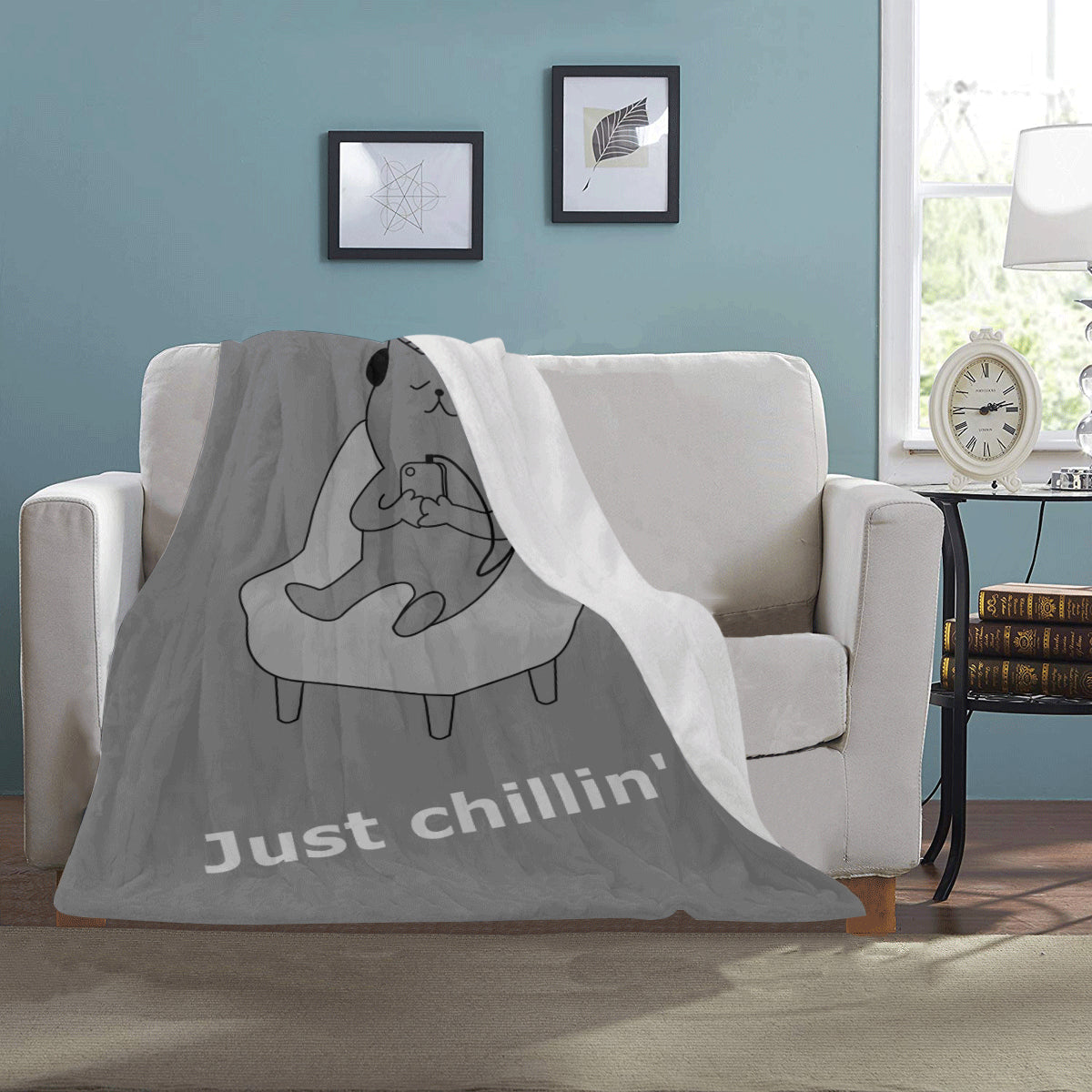 FOX PRODUCTS- Ultra-Soft Micro Fleece Blanket Just Chillin' 30"x40"