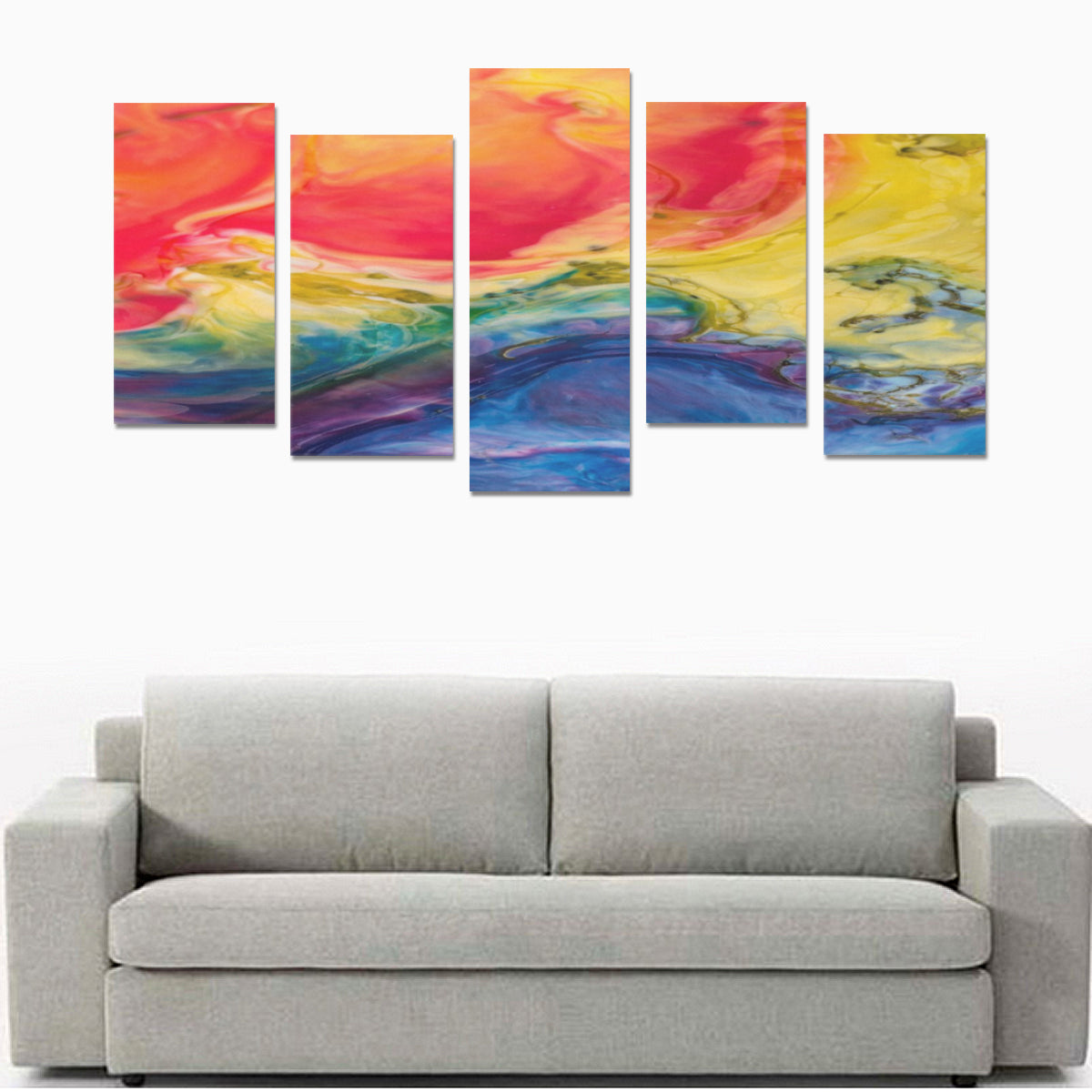 FOX PRODUCTS- Canvas Wall Art Prints (No Frame) 5-Pieces/Set F A Splash Of Color