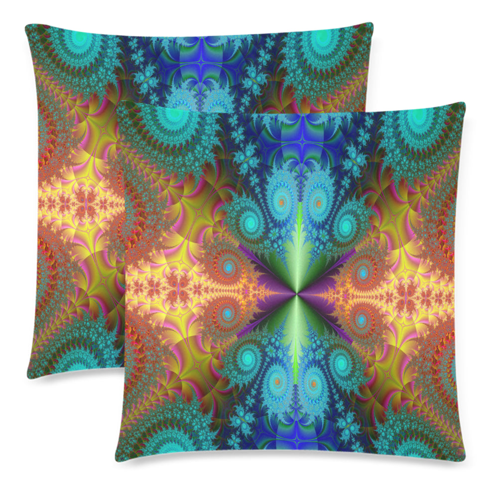 Throw Pillow Cover Fractal 18" x 18" (Twin Sides) (Set of 2)