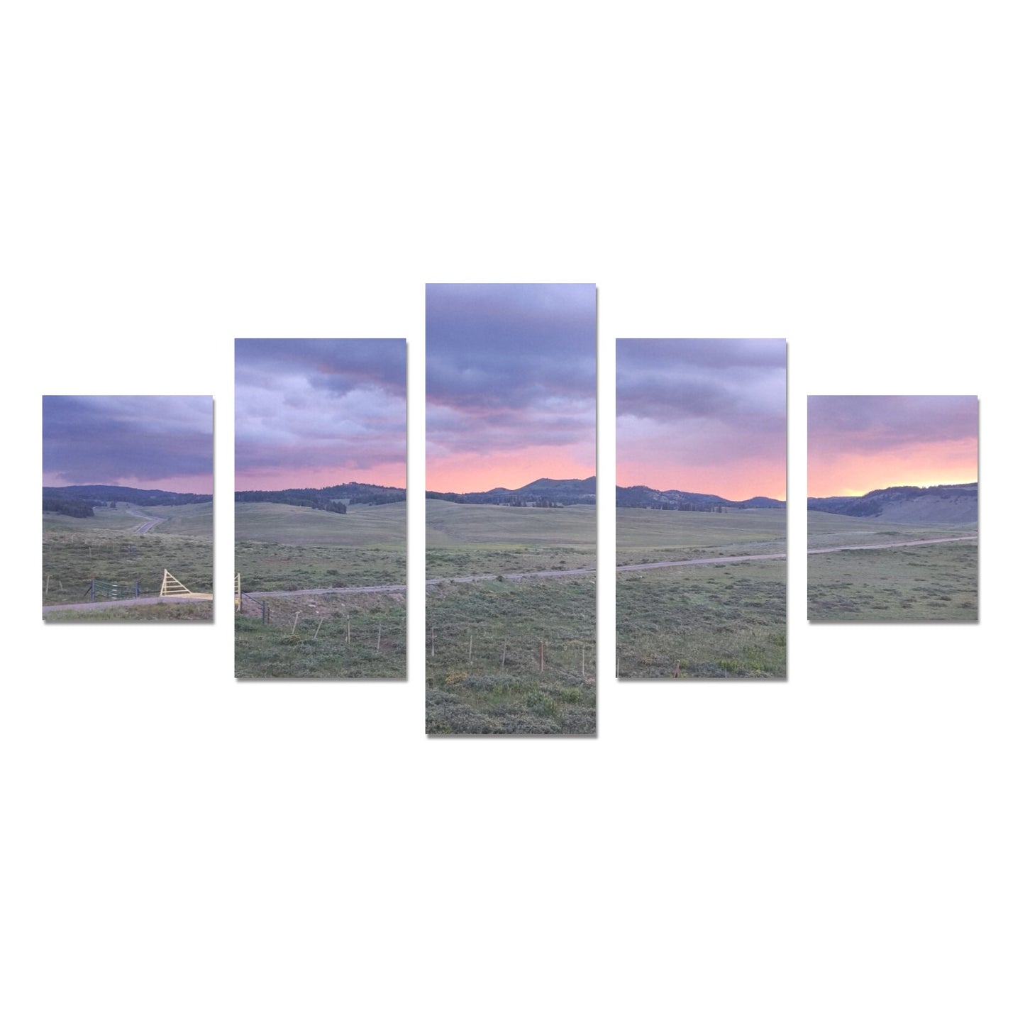 Framed Canvas Brazos Sunset Art Prints Set Z (5 Pieces) (Made in USA)