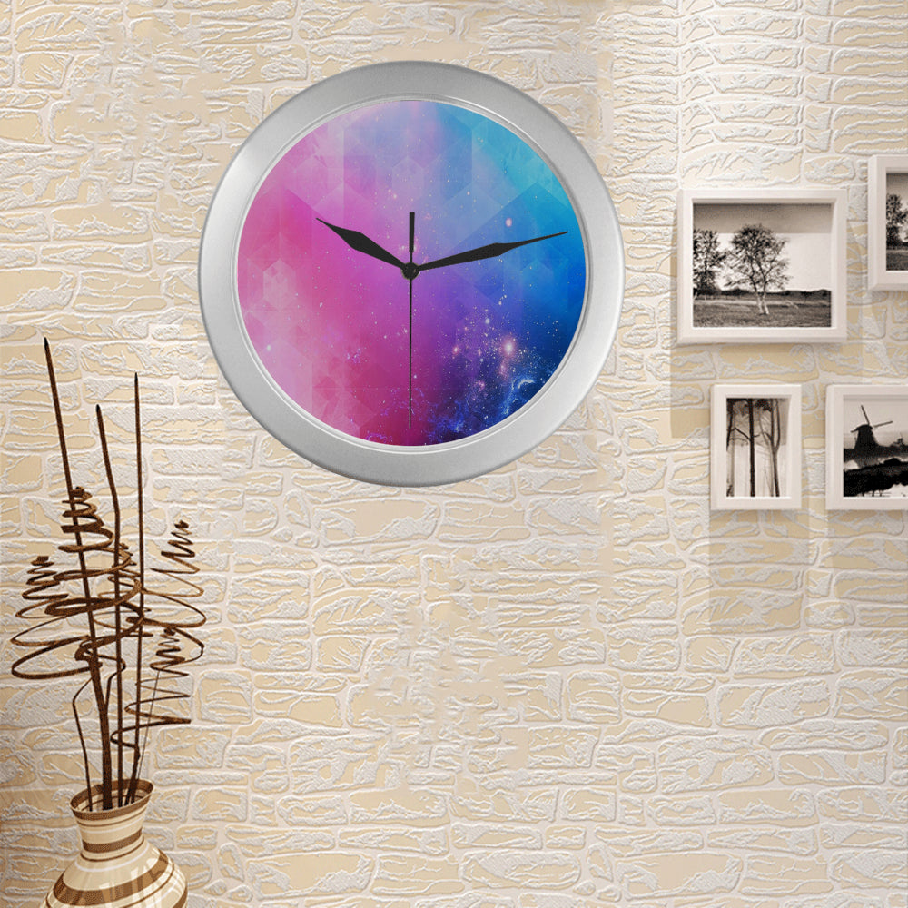 FOX PRODUCTS- Silver Boys Celebrating Elegant Wall Clock Fractal Space Clock