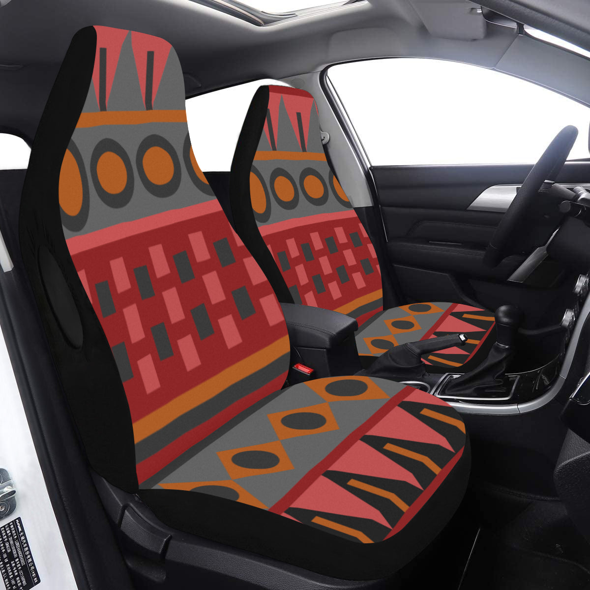 Car Seat Cover Digital Shapes Airbag Compatible (Set of 2)