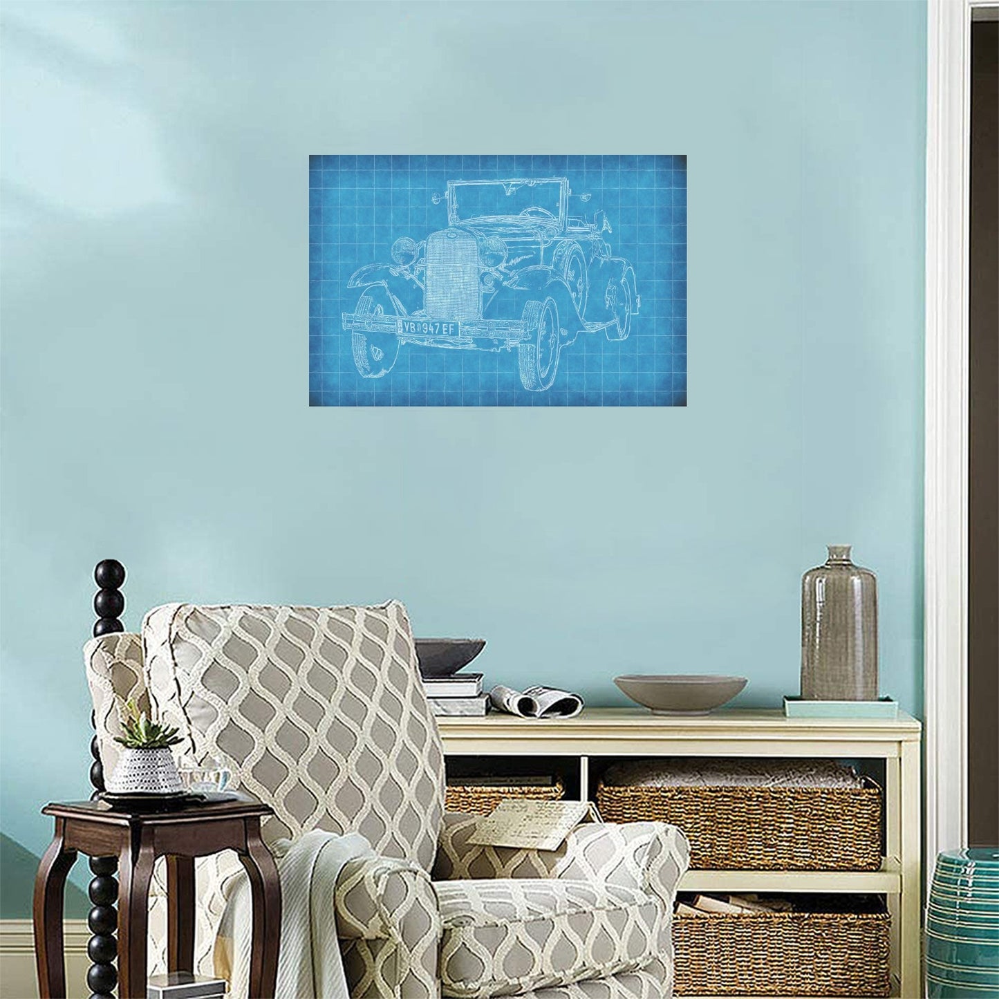 FOX PRODUCTS- Poster- Old car Blueprints