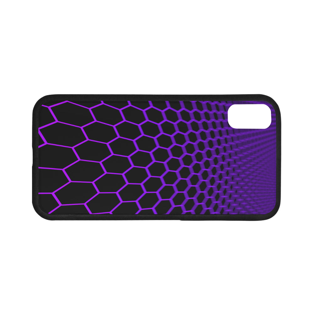 FOX PRODUCTS- iPhone X (with Hard Plastic Back) Rubber Case, Hexa-phone