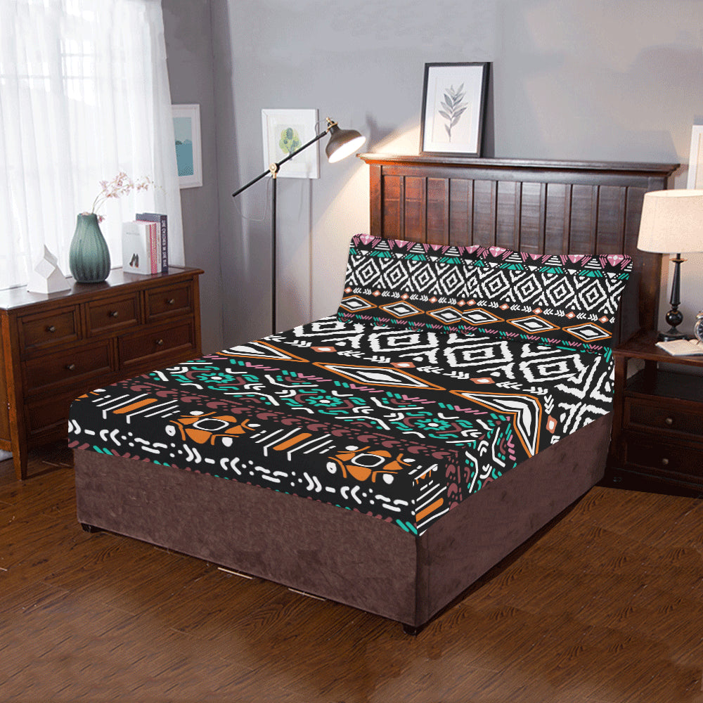 3-Piece Bedding Adrianna Set (1 Duvet Cover 86"x70"; 2 Pillowcases 20"x30")(One Side)