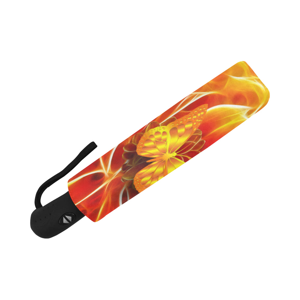 Automatic Foldable Electric Orange Butterfly Umbrella