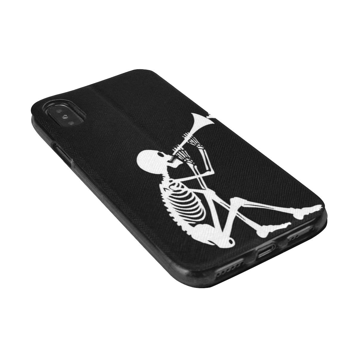FOX PRODUCTS- iPhone X Flip Cover Case, Halloween Skeleton