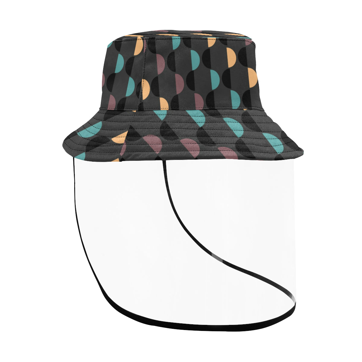 Women's Bucket Polka Dot Hat with Removable Protective Face Shield