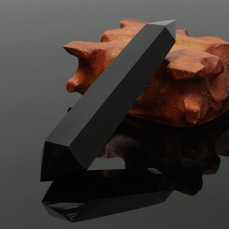 Black Obsidian Quartz Crystal 90-120mm Natural Stones Double Terminated Wand Healing Gemstone Crafts Ornaments 1PC