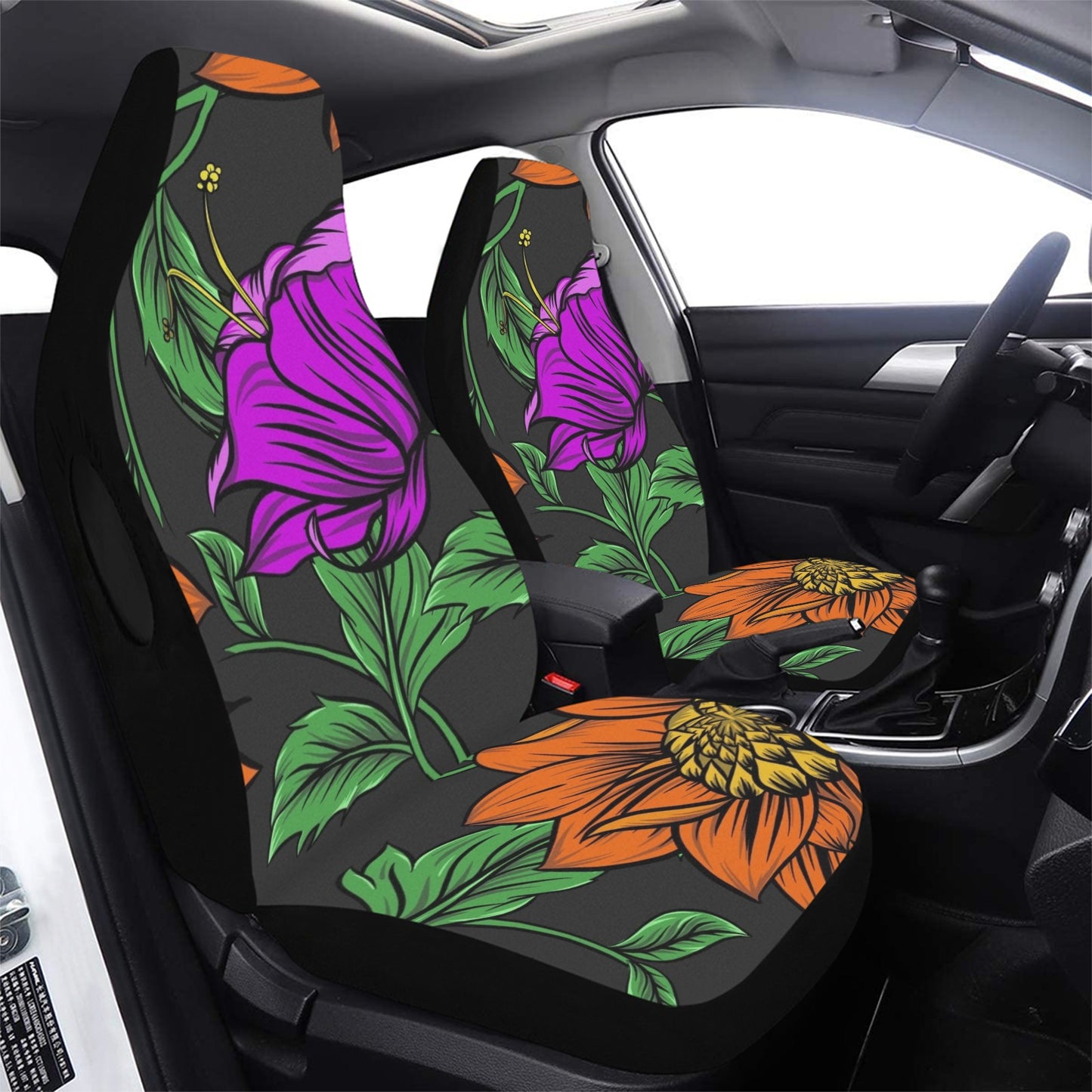 Car Seat Cover Floral Jungle Airbag Compatible (Set of 2)