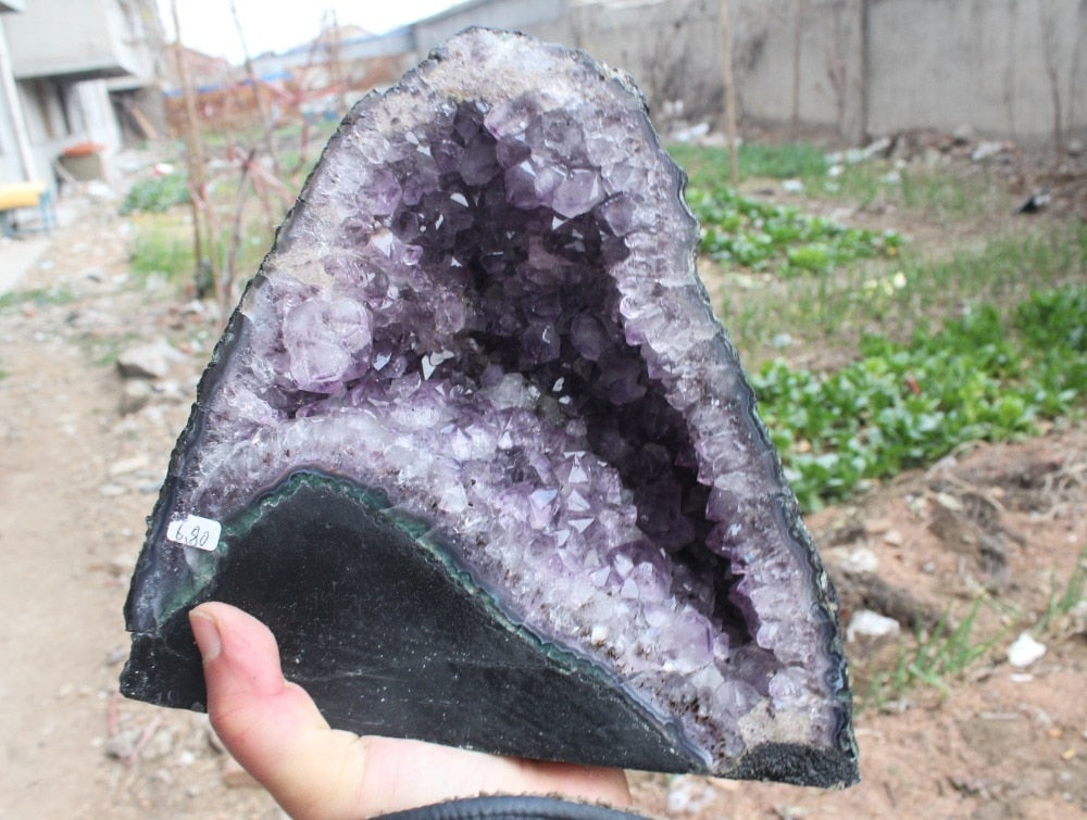 natural amethyst quartz crystal Agate geode specimen