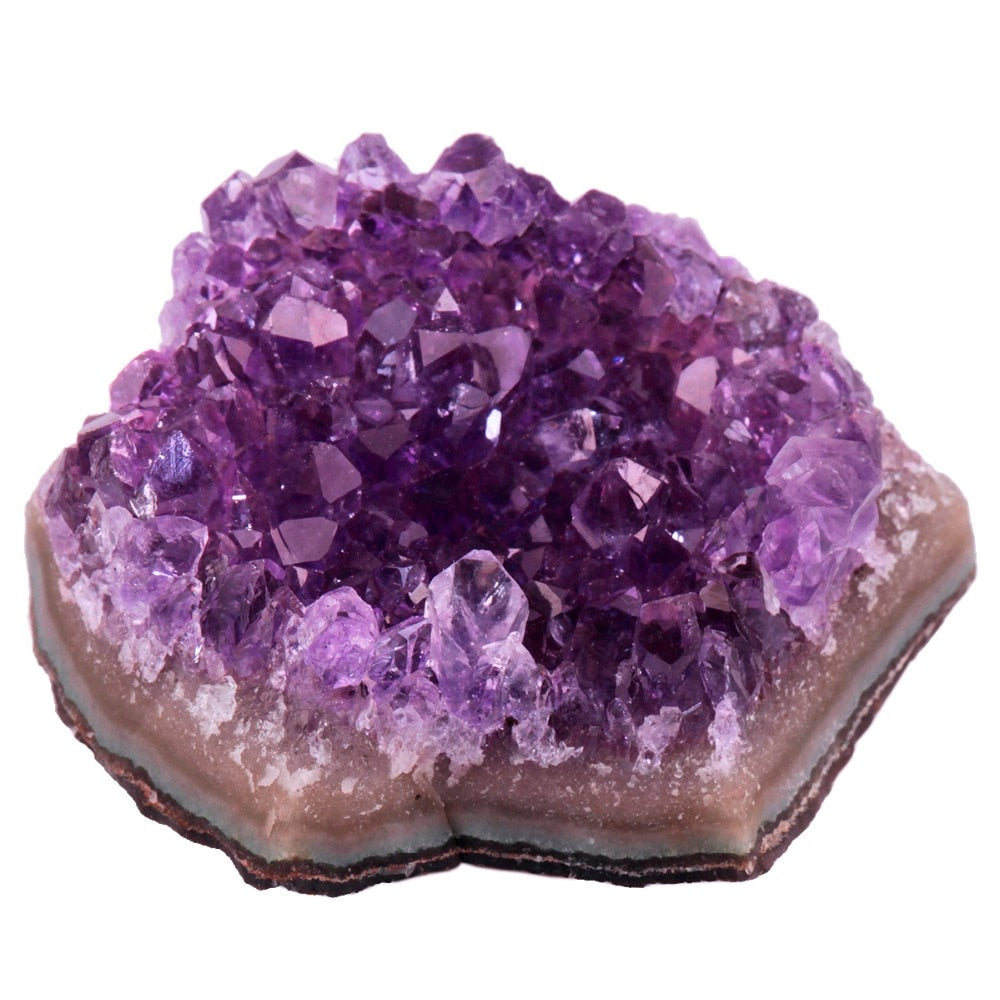 TUMBEELLUWA 1Pc Natural Rough Purple Crystal Druzy Cluster Geode Quartz Gem stone Mineral Specimens (40g-100g)
