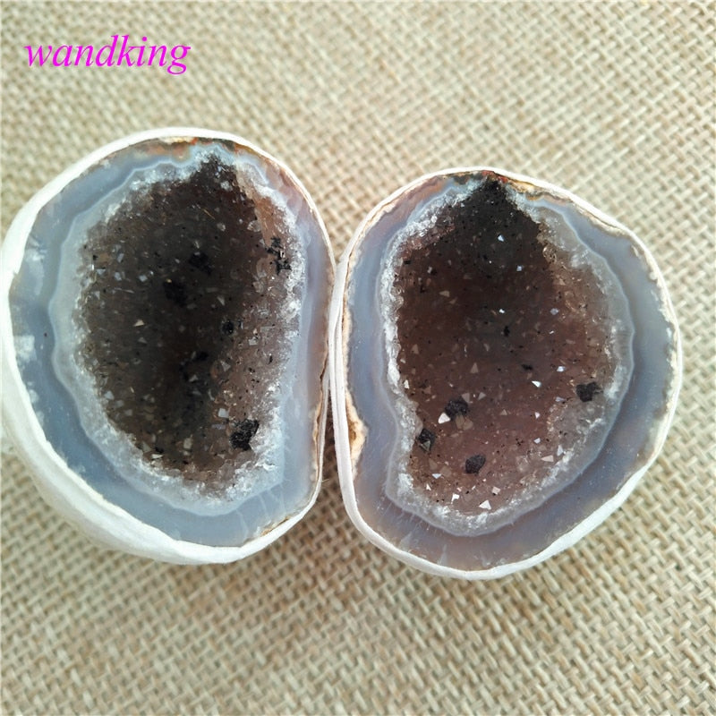 natural Agate geode quartz crystal specimen