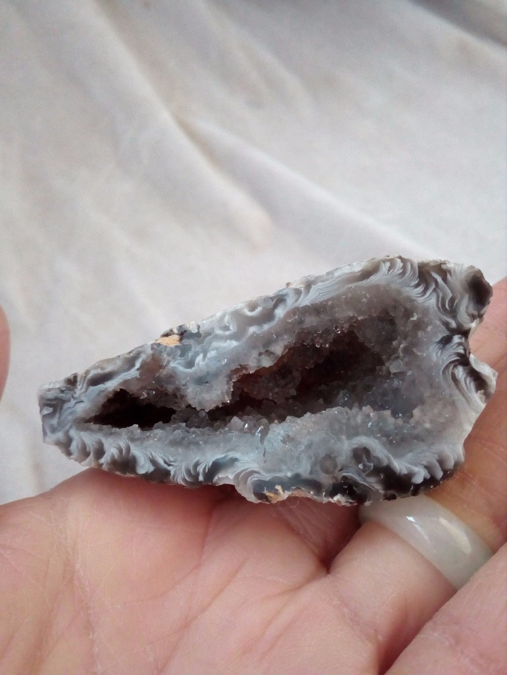 natural Agate geode quartz crystal specimen
