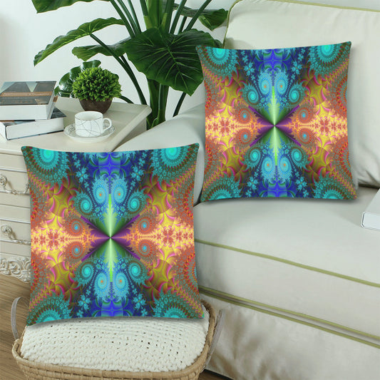 Throw Pillow Cover Fractal 18" x 18" (Twin Sides) (Set of 2)