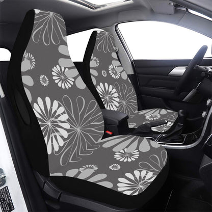 Car Seat Cover Grey Matter Floral Airbag Compatible (Set of 2)