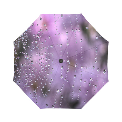 Anti-UV Raindrops on Spider Web Automatic Foldable Umbrella