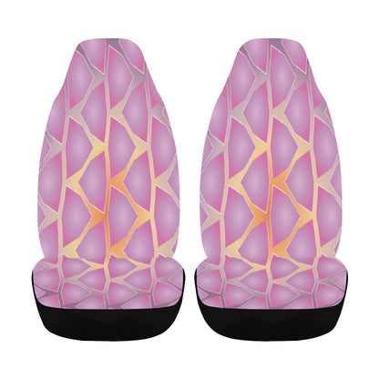 Car Seat Cover Pink Fractal Airbag Compatible (Set of 2)