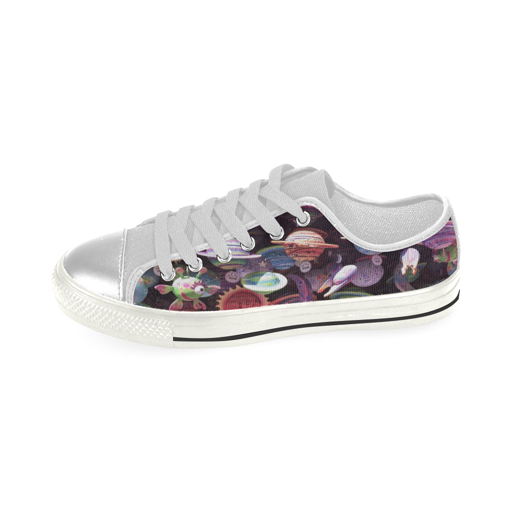 Women's Canvas Alien Planet Shoes (Model 018) (Made In USA)