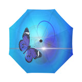 Automatic Foldable Electric Blue Butterfly Umbrella