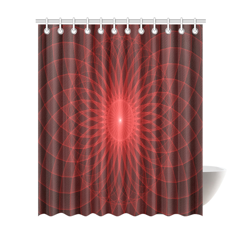 Red Mandala Shower Curtain