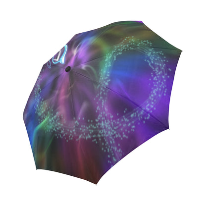 Automatic Foldable Purple Swirl Butterfly Umbrella