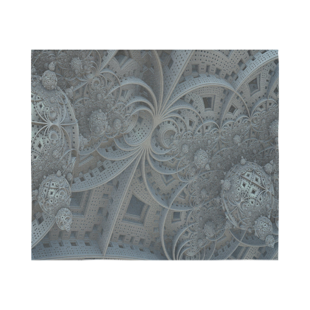 Wall Tapestry Grey Fractal 60"x 51"
