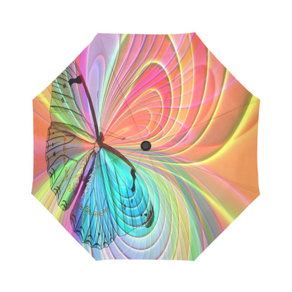 Automatic Foldable Multi-color Butterfly Swirl Umbrella