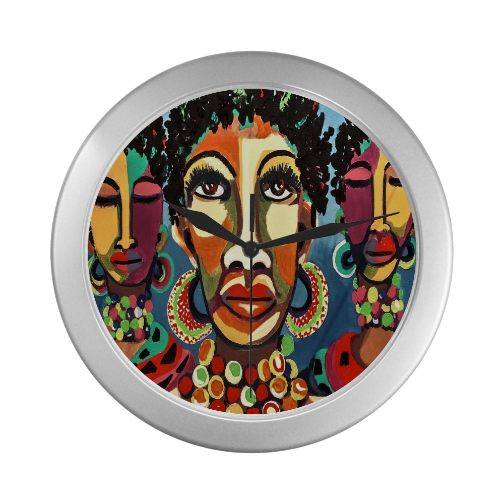 Wall Clock African Women (3 colors)