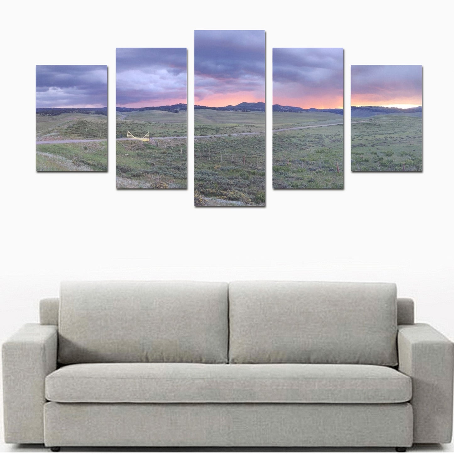 Canvas Wall Art Brazos Mountains Sunset Prints (No Frame) 5-Pieces/Set D)