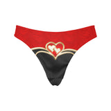 Underwear Women's Classic Thong, Golden Hearts (Model L5)