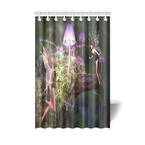 Shower Curtain Magic Mushroom Fairies 48" x 72"