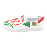 Slip-On Canvas Women's Frida Kahlo Mexican Flag Shoes (Model 019)