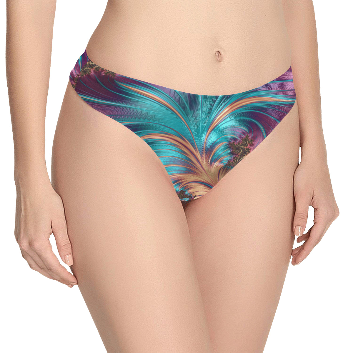 Underwear Women's Classic, Thong Fractal Feather (Model L5)